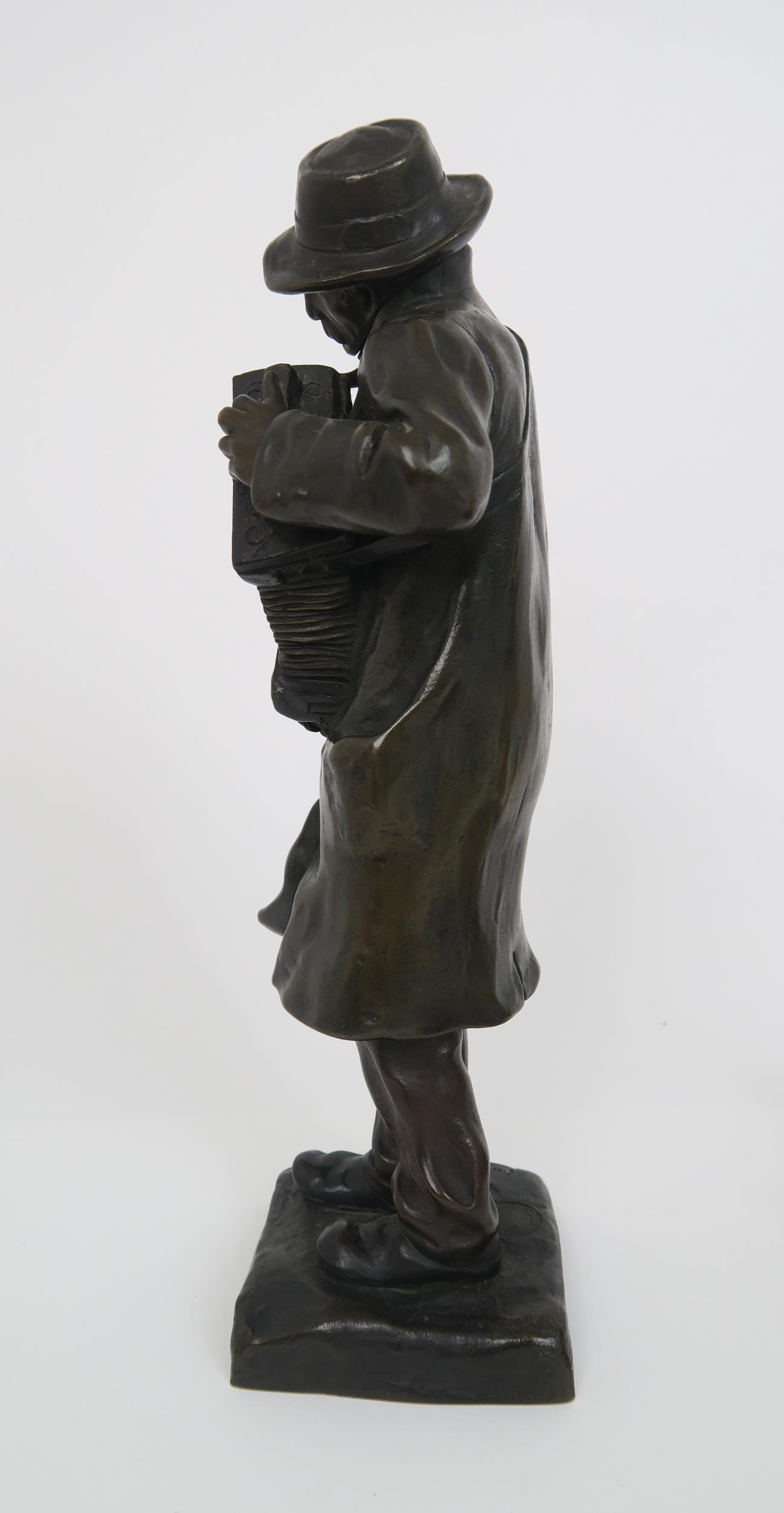 ALBERT POMMIER (1880-1943) The Accordion player, bronze, signed to the base, and with foundry - Image 2 of 6