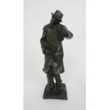 ALBERT POMMIER (1880-1943) The Accordion player, bronze, signed to the base, and with foundry