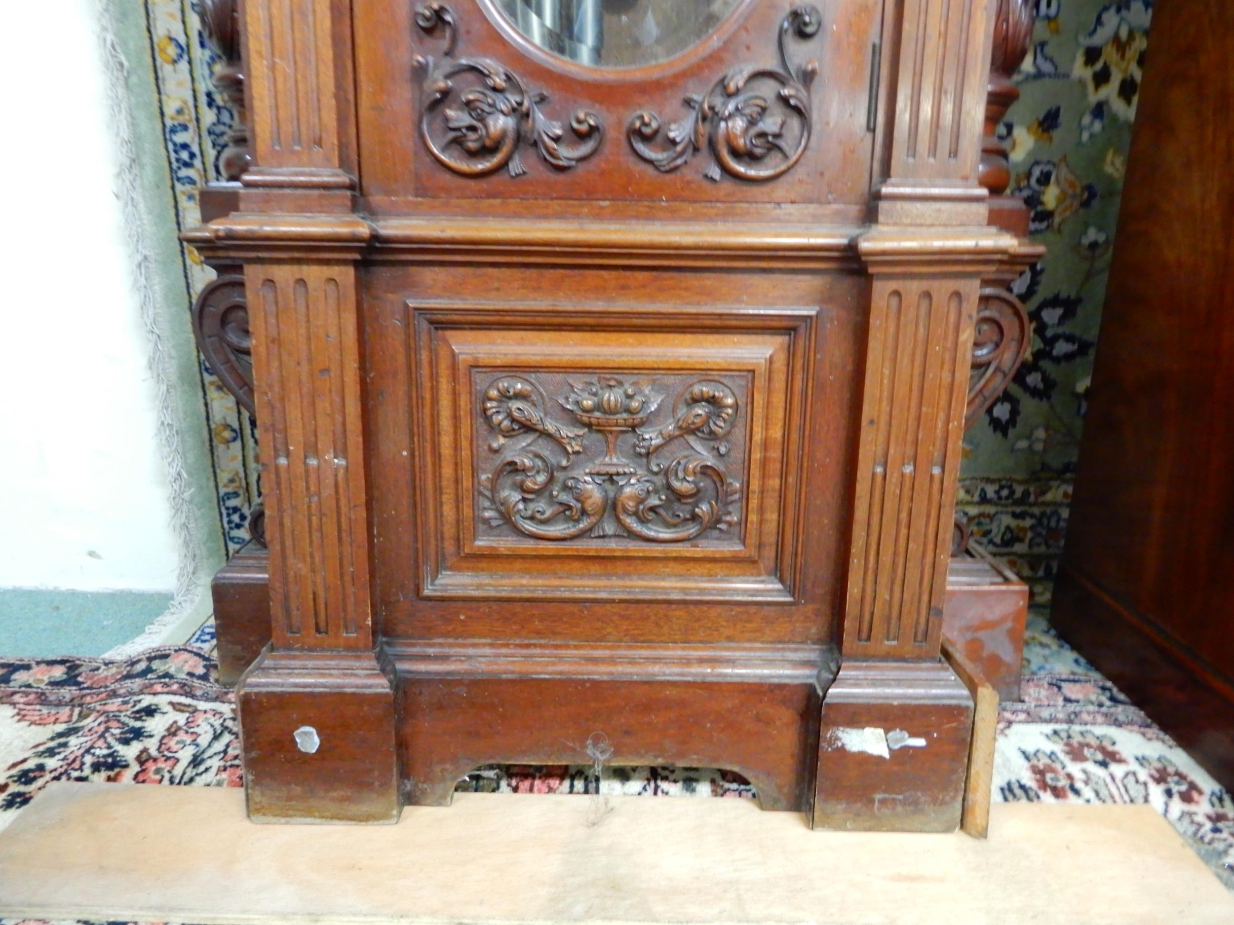 A LARGE EARLY 20TH CENTURY LONGCASE CLOCK with brass and silvered 14" dial with Roman numerals, - Image 16 of 20