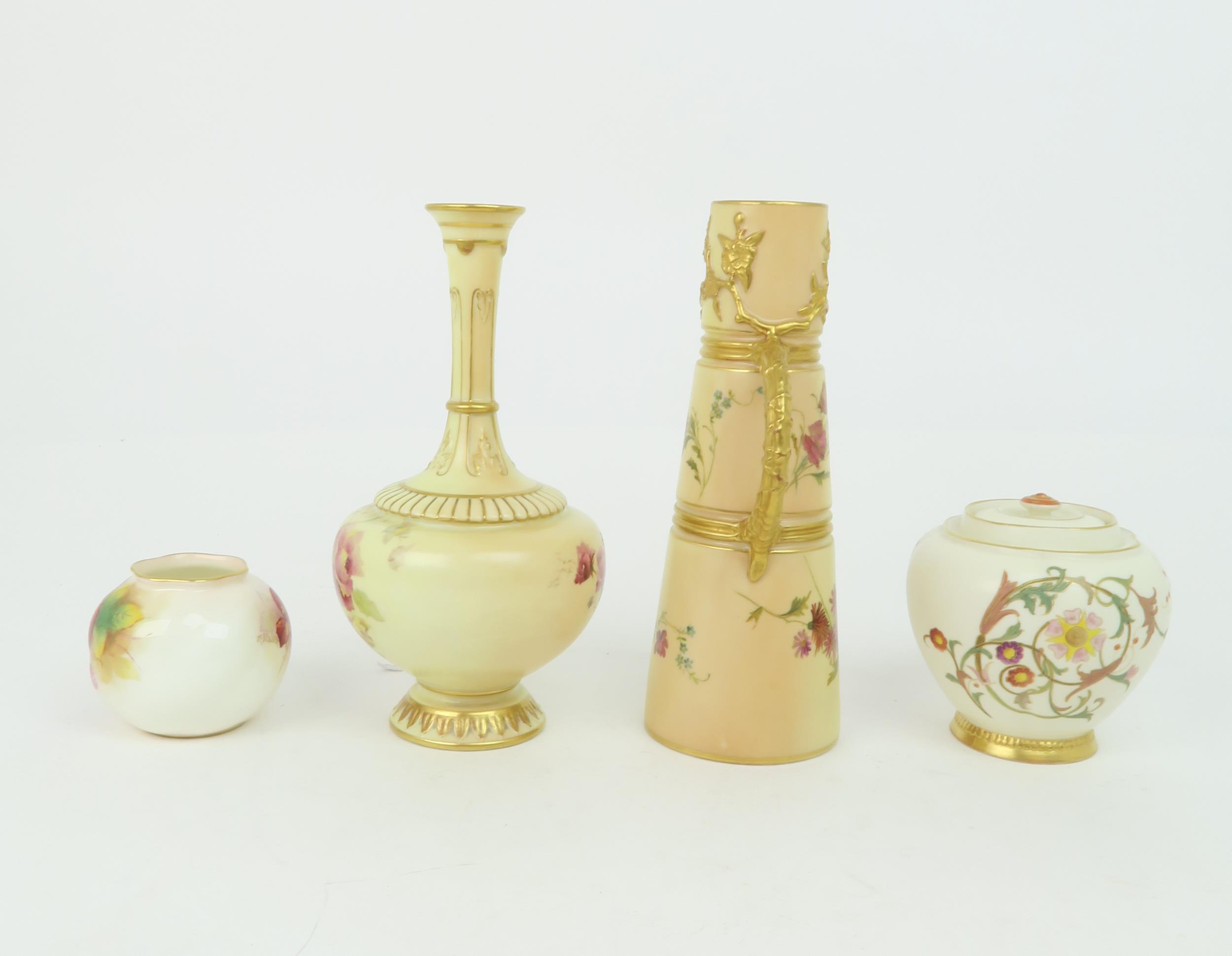 A COLLECTION OF ROYAL WORCESTER PORCELAIN including a Kitty Blake bramble painted flower vase, - Image 2 of 5