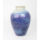 A CHINESE BROAD BALUSTER VASE  The transmutation glaze running from the shoulder, Jiaquing seal