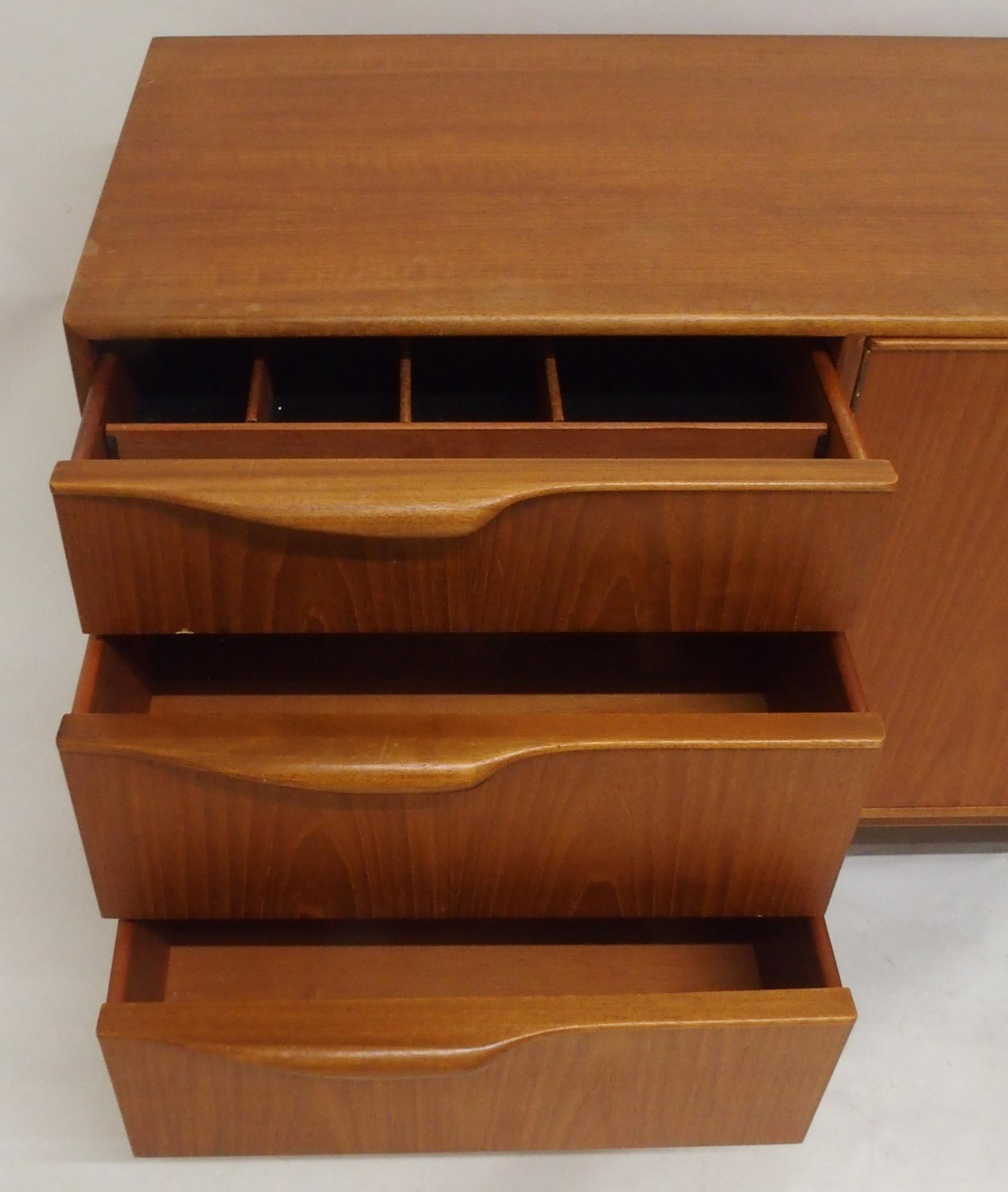 A MID 20TH CENTURY TEAK A.H. MCINTOSH OF KIRKCALDY SIDEBOARD with pair of cabinet doors flanked by - Image 4 of 12