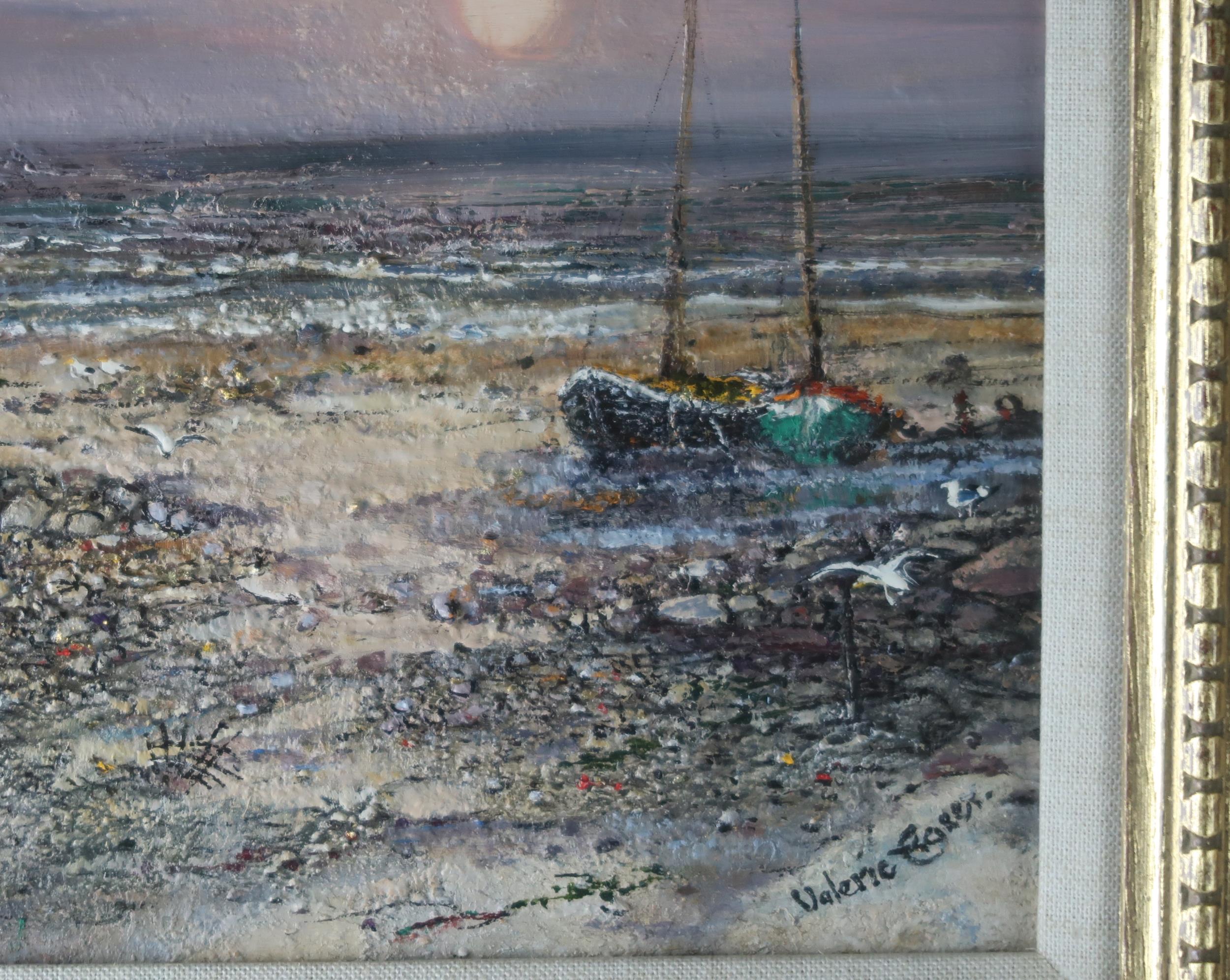 VALERIE FRASER RSW (SCOTTISH b.1933) EVENING SUN  Oil/mixed media on board, signed lower right, 19 x - Image 3 of 4