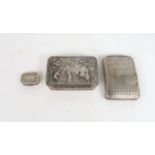 A GEORGE III SILVER TOOTHPICK BOX of shaped rectangular form, the body with checkerboard