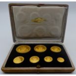 500TH ANIVERSARY NEW WORLD DISCOVERY Cased gold coin set "plus ultra anno domini MCDXCII"35mm
