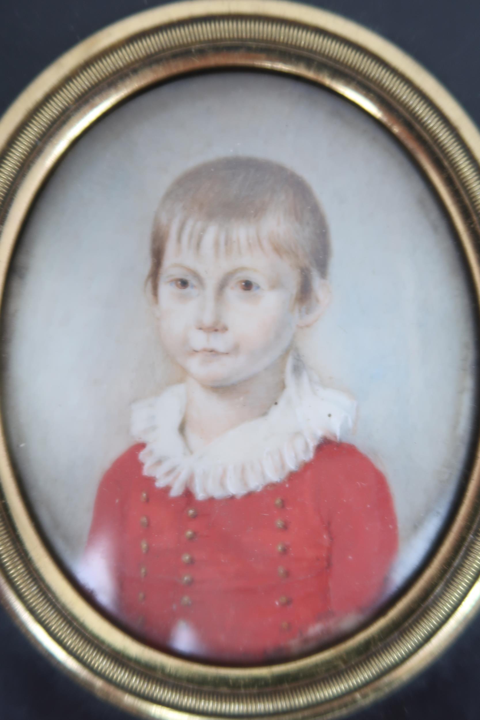 THREE REGENCY PORTRAIT MINIATURES PAINTED ON IVORY In ebonised frames, comprising a lady with - Image 9 of 11