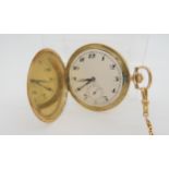 A 18CT GOLD LADIES TUDOR WATCH HEAD with gold coloured dial, gold coloured baton numerals and hands,