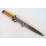 A THIRD REICH RED CROSS LEADERS DAGGER With unmarked polished double edged blade, original black