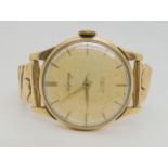 A 9CT GOLD ASPREY'S WRISTWATCH with cream dial signed Asprey, 17 jewels Shockproof. With gold