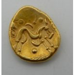 GAUL AMBIANI, GOLD STATER CELTIC HORSE COIN 15mm diameter 6.27 grams Condition Report:Available upon