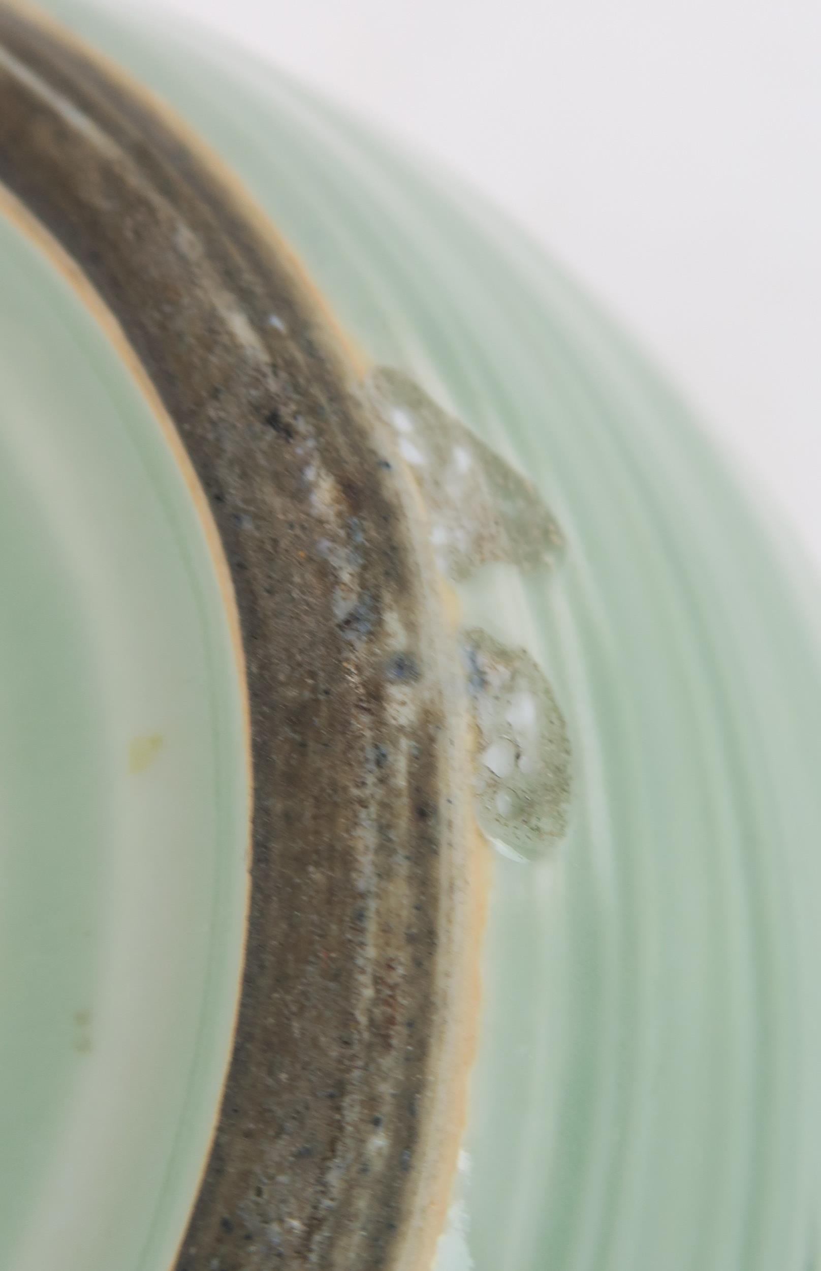 A CHINESE CELADON VASE  Carved with an archaic band above scrolling foliage, and horizontal banding, - Image 9 of 12