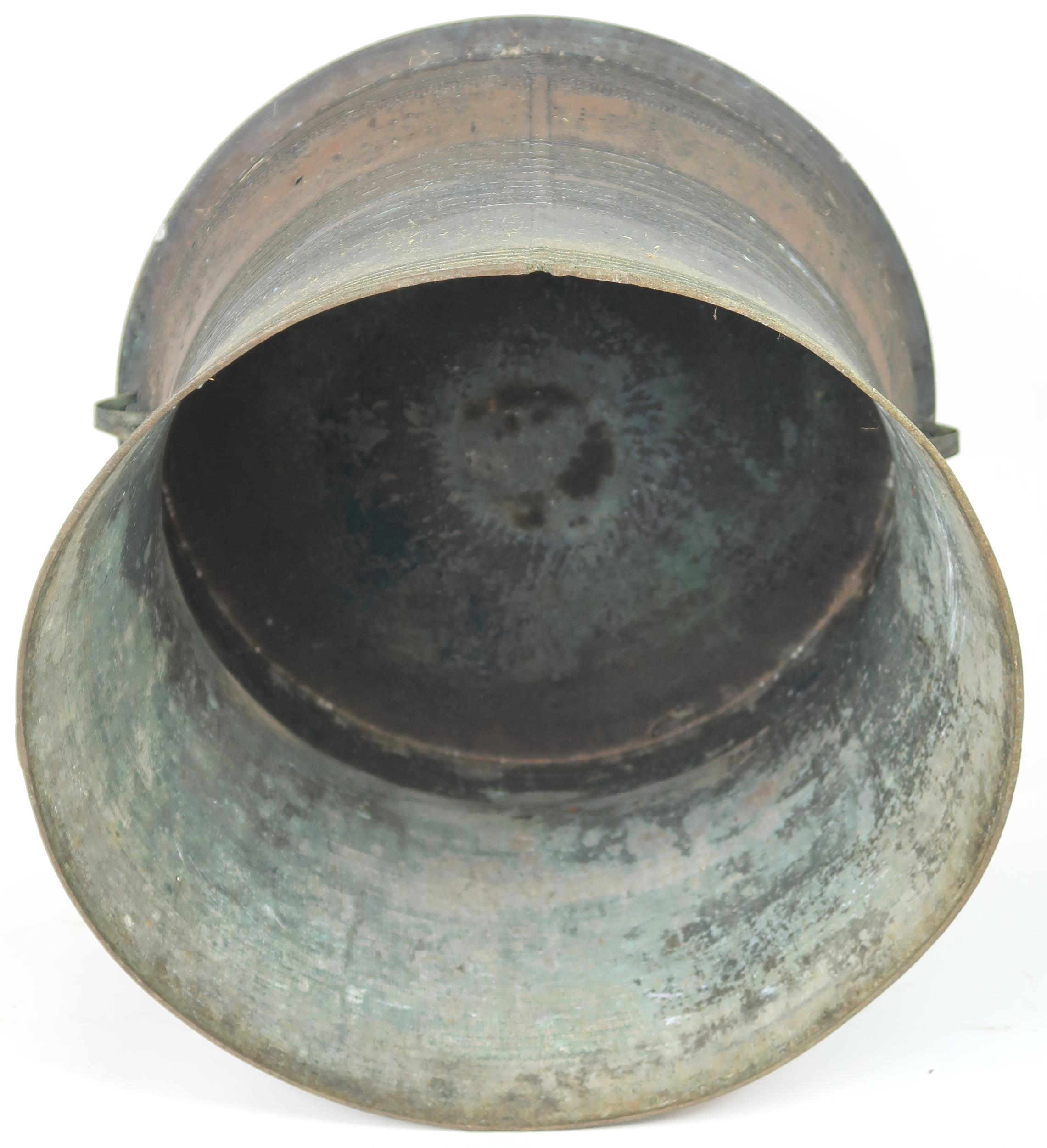 A LAOTIAN BRONZE RAIN DRUM  Of traditional type, with applied animals to top and pierced strap - Image 11 of 11