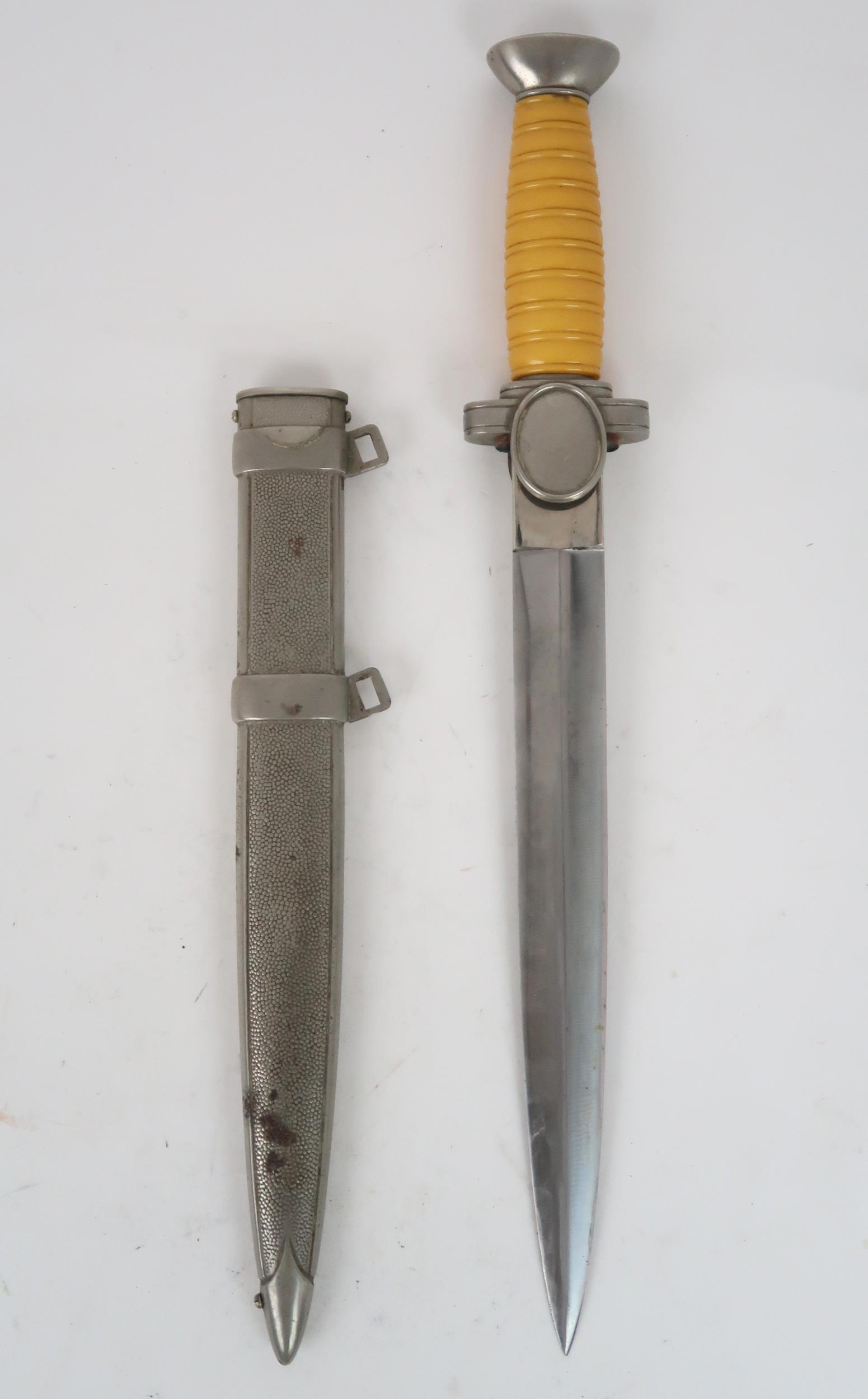 A THIRD REICH RED CROSS LEADERS DAGGER With unmarked polished double edged blade, original black - Image 3 of 4