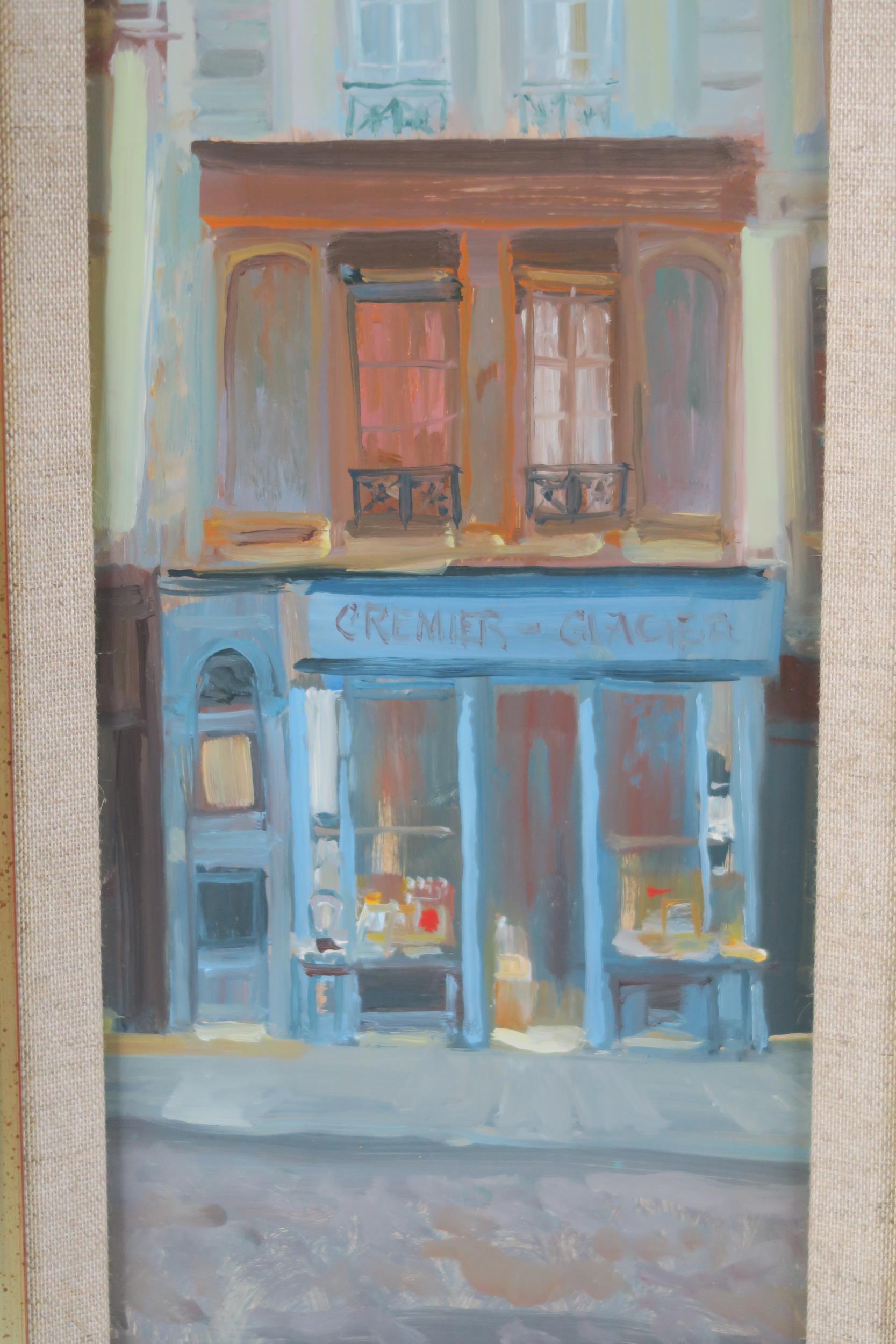 WILLIAM BIRNIE RSW RGI (SCOTTISH 1929-2006) L'EPICERIE  Oil on board, signed lower left, 34 x - Image 4 of 6