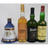 SCOTCH SINGLE MALT WHISKY ARDBEG TEN YEAR OLD, GLENMORANGIE TEN YEAR OLD, GLENLIVET 12 YEAR OLD