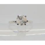 A DIAMOND SOLITAIRE RING set with an estimated approx 0.94ct brilliant cut diamond with a AGI