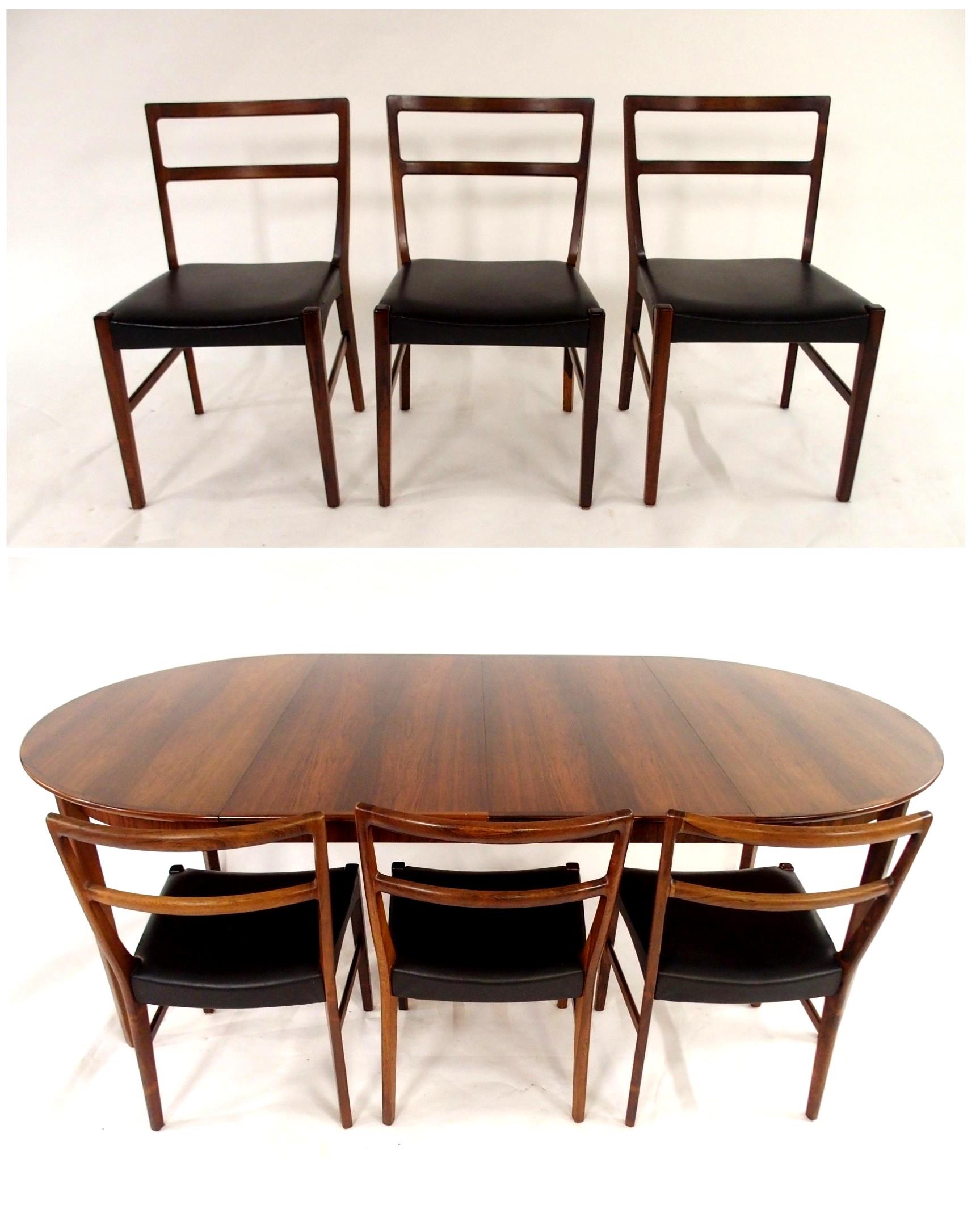 A CIRCA 1960S JOHANNES ANDERSEN FOR BERNHARD PEDERSEN & SON OF DENMARK ROSEWOOD CIRCULAR EXTENDING