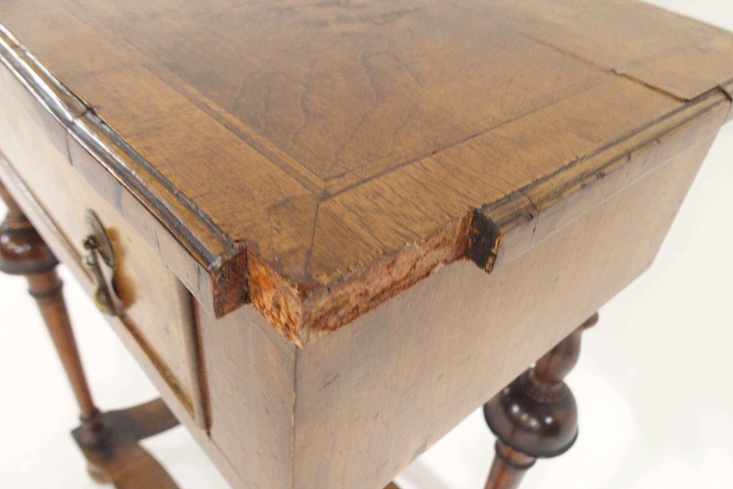 A GEORGIAN WALNUT SINGLE DRAWER OCCASIONAL TABLE on turned stretchered supports, 70cm high x 51cm - Image 5 of 16