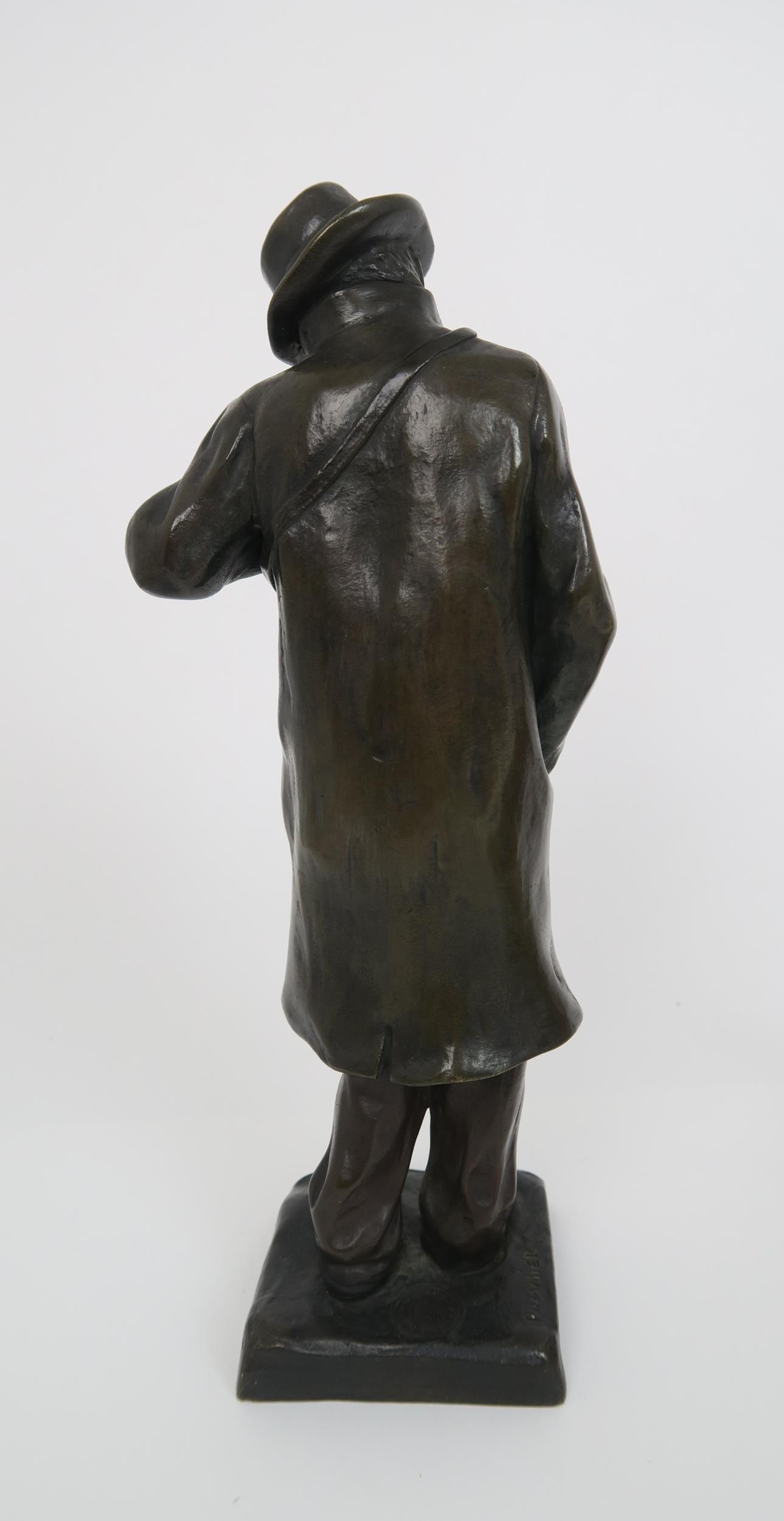 ALBERT POMMIER (1880-1943) The Accordion player, bronze, signed to the base, and with foundry - Image 3 of 6