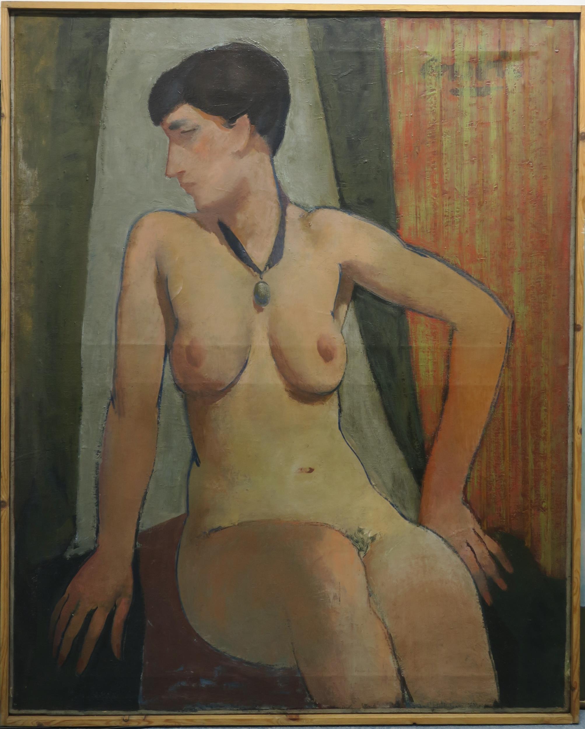 WILLIAM CROSBIE RSA RGI (1915-1999) NUDE WITH NECKLACE Oil on canvas, signed upper right, 127 x - Image 2 of 8