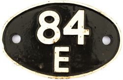 Shedplate 84E Tyseley 1949-1963. Face restored with clear Swindon casting marks to the rear and