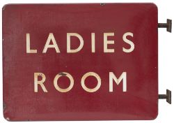BR(M) FF enamel railway station sign LADIES ROOM. Double sided with wall mounting brackets. Both