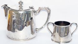 GWR silverplate 2 pint Tea Pot marked with the GWR roundel and HOTELS and base marked J M Potter.