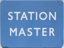 BR(SC) FF enamel station sign STATION MASTER. In very good condition with minor edge chipping