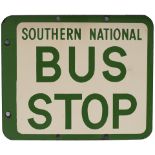 Bus enamel SOUTHERN NATIONAL BUS STOP. Double sided, both sides in excellent condition. Measures