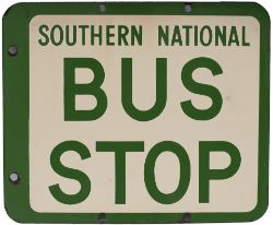 Bus enamel SOUTHERN NATIONAL BUS STOP. Double sided, both sides in excellent condition. Measures