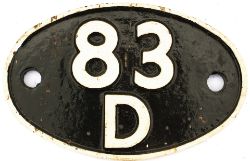 Shedplate 83D Plymouth Laira 1949-1963. In restored condition.