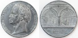 THAMES TUNNEL opening day commemorative medal. THAMES TUNNEL 1200ft COMMENCED 1824 SUSPENDED TILL