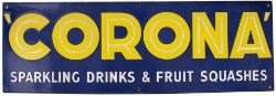 Advertising enamel sign CORONA SPARKLING DRINKS & FRUIT SQUASHES. In very good condition with