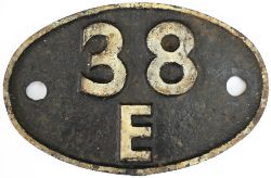 Shedplate 38E Woodford Halse 1948-1958. In lightly face restored condition. Not common and the first
