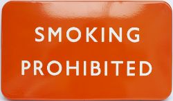 BR(NE) FF enamel railway sign SMOKING PROHIBITED. In virtually mint complete with original brass
