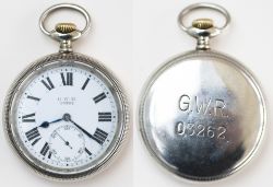 Great Western Railway post grouping nickel cased pocket watch No 03262. With a Limit No2 Swiss