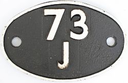 Shedplate 73J Tonbridge 1958-1962 with a sub shed of Gillingham 1959-1960. Face restored condition