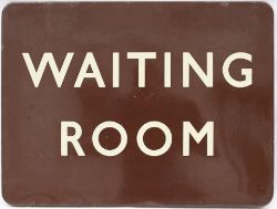 BR(W) FF enamel station sign WAITING ROOM. In very good condition with minor edge chipping, measures