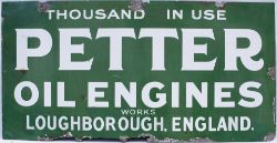 Advertising enamel sign PETER OIL ENGINES LOUGHBOROUGH ENGLAND. In good condition with some face