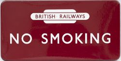 BR(M) FF enamel station sign NO SMOKING with British Railways totem at the top. In excellent