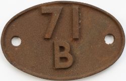 Shedplate 71B Bournemouth 1950-1963 with sub sheds Hamworthy Junction to 1954, Dorchester 1955-