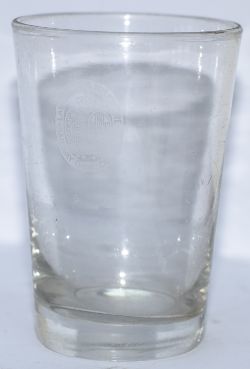 Lancashire & Yorkshire Railway small Glass Tumbler with full title Coat Of Arms acid etched to