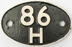Shedplate 86H Aberbeeg 1950-1961. In restored condition.