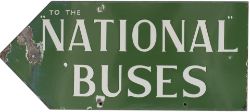 Bus enamel sign TO THE NATIONAL BUSES circa 1920. Double sided, both sides in good condition with