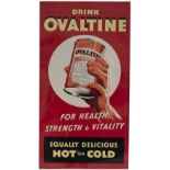 Advertising lithographed tinplate sign DRINK OVALTINE FOR HEALTH STRENGTH & VITALITY. In very good