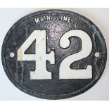 Rhymney Railway Bridge Plate MAIN LINE No 42. The bridge would have been situated between Cardiff