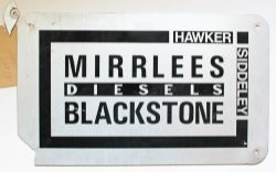 British Railways Diesel Class 60 Power Unit makers plate HAWKER SIDDELEY MIRRLEES DIESELS