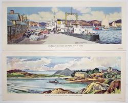 BR(Sc) Carriage Prints, a loose pair comprising - Kyle Of Lochalsh Kyleakin Ferry, Western Highlands