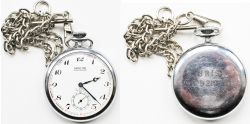 BR(S) chromed nickel cased Pocketwatch by Montine, Switzerland. 17 jewels, top wound and top set. In