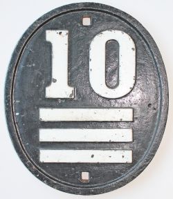 Rhymney Railway Mile Marker number 10 and three quarters, showing the number 10 with three